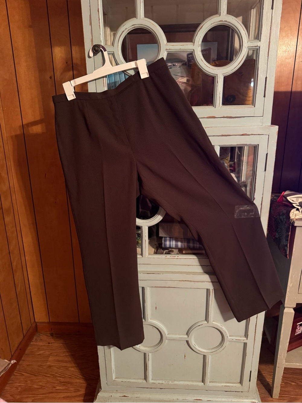 Women's Brown Lined Dress  Pants Size 14 Kasper Classics B17